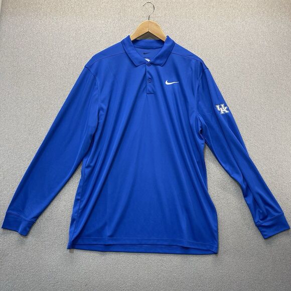 Nike University Of Kentucky UK Polo Long Sleeve Shirt Men's Large - Picture 9 of 10